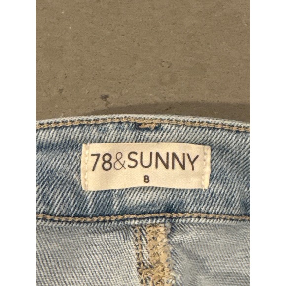 78 & Sunny Women's Wide Leg Cropped Jeans Light Wash Raw Hem Size‎ 8 - Picture 4 of 4